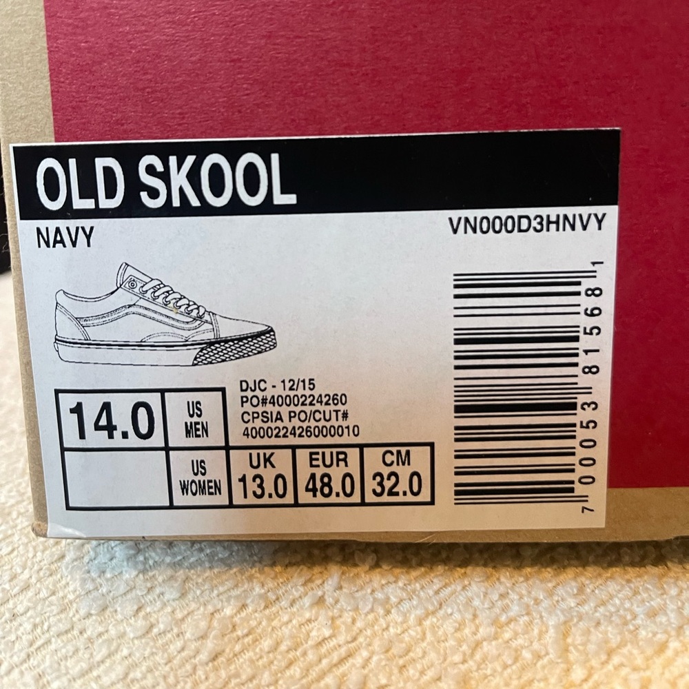 Vans Men's Navy and Black Sneakers - Picture 5 of 5
